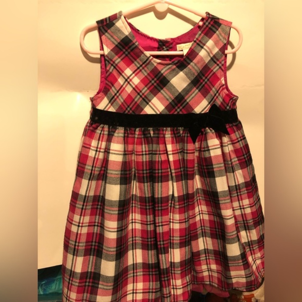 childrens place‎ pink black plaid dress girls size 4T